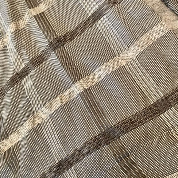 4 J Queen 51W x 62L Plaid LINED Rod Pocket Curtain Panels with Hooks - Picture 5 of 6